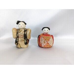 Two (2) Vintage Kimekomi Japanese Dolls